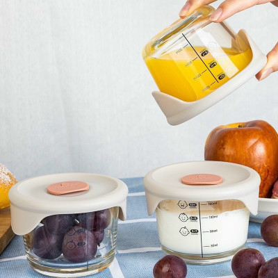 Hộp đựng thức ăn cho bé Lock&Lock có vạch chia 230ml x 3 hộp LLG508S3 - Tặng Kèm Ống Hút Inox Và Cọ Rửa Ống Hút