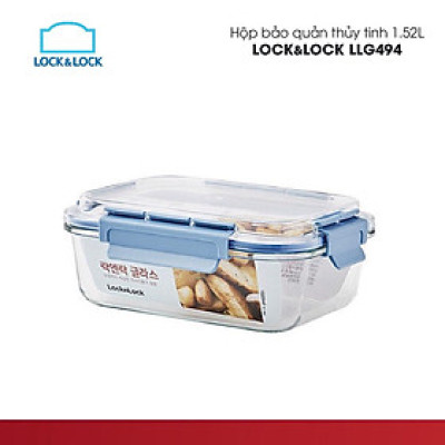 Hộp thủy tinh chịu nhiệt nắp nhựa Tritan Lock&Lock LLG491 - 370ml, LLG492 - 640ml, LLG493 - 1.05L, LLG494 - 1.52L