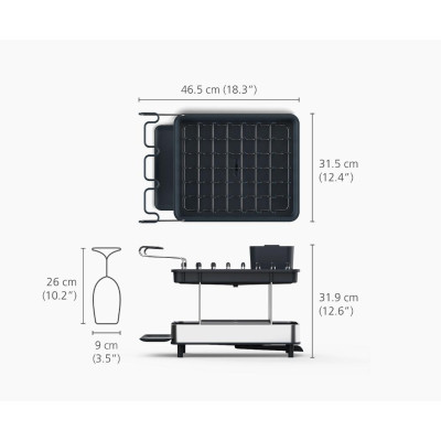 Kệ úp chén bát 2 tầng Josseph Joseph Excel Steel (Grey) - 004786