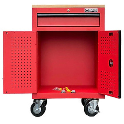 Tủ dụng cụ CSPS 61cm - 01 hộc kéo màu đỏ mặt ván gỗ