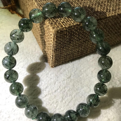 VÒNG TÓC XANH ĐÁ THẠCH ANH TỰ NHIÊN 8MM NÈ CHỊ EM ƠI