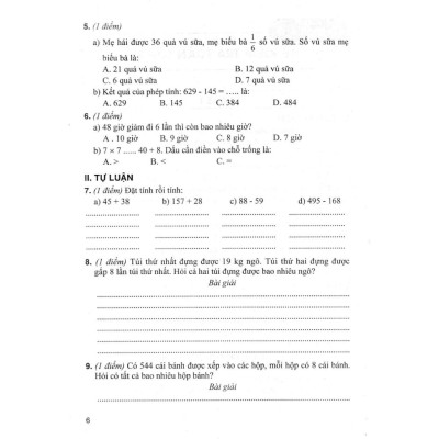 Bộ Đề Kiểm Tra Môn Toán Lớp 3 (Dùng Kèm SGK Chân Trời Sáng Tạo) (HA-MK)