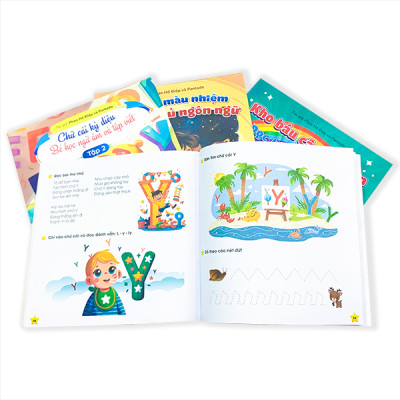 Combo 8 sách Tiền Tiểu học gồm Toán và Tiếng Việt cho bé 4-6 tuổi có App Bài Giảng cho bé sẵn sàng bước vào lớp 1