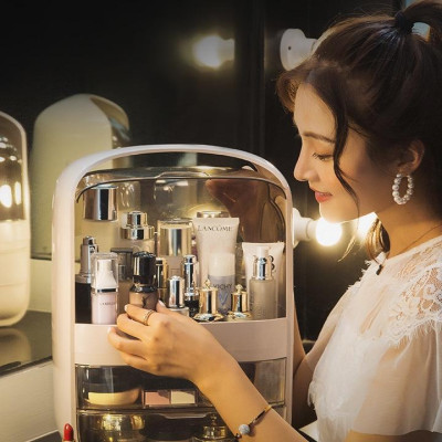 Tủ đựng đồ trang điểm Tủ đựng đồ trang điểm mini 2 tầng có nắp đậy, chống bụi DH-DGD2010mini 2 tầng có nắp đậy, chống bụ