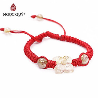Vòng tay chỉ đỏ mix hoa bạc 16x16mm - Ngọc Quý Gemstones