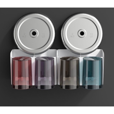 Bộ 4 Cốc Kiêm Giá Đỡ Bàn Chải Dán Tường, Nhả Kem Tự Động. Bộ Nhả Kem Đánh Răng Kèm 4 Cốc Nhựa Hữu Dụng