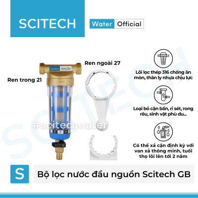 Bộ lọc nước thô đầu nguồn mini Scitech GB - Hàng chính hãng
