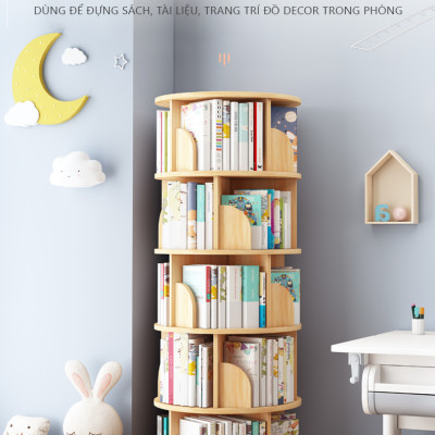 Kệ sách IGA xoay 360 độ có thể làm kệ góc đa năng để bàn để sàn hiện đại GP269