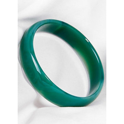 Vòng tay mã não xanh liền khối mệnh hỏa,mộc - Ngọc Quý Gemstones