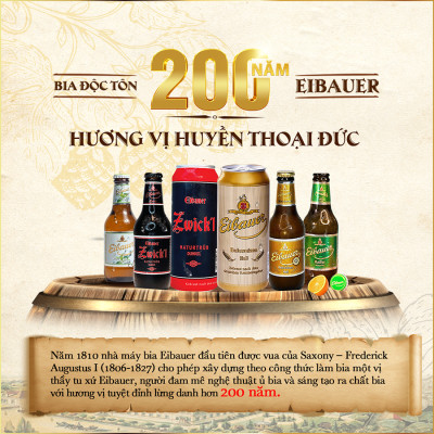 [SINCE 1810] Hộp Quà Tết - Thùng Đức Thầy Tu Eibauer Vàng 5.2 Độ - Lên Men Tự Nhiên, Nhập Khẩu Chính Hãng