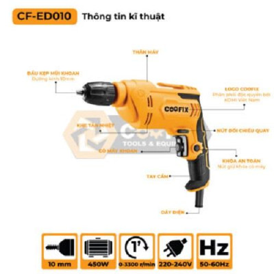 MÁY KHOAN ĐIỆN 450W CF-ED010 - COOFIX - HÀNG CHÍNH HÃNG