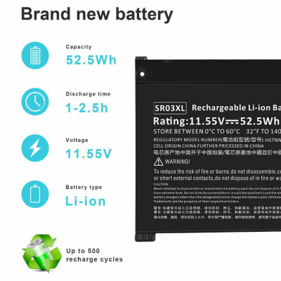 Pin Tương Thích Cho Laptop Hp Omen 15 15-Ce 15-Dc 15.4V 55Wh Sr03Xl - Hàng Nhập Khẩu New Seal TEEMO PC TEBAT1493