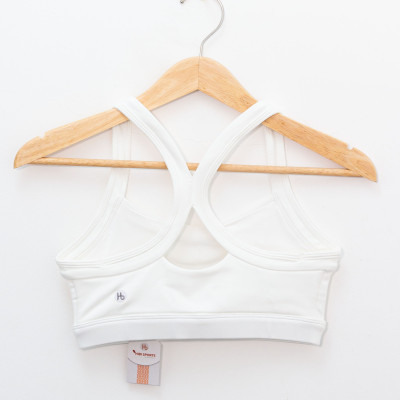 Áo tập Yoga Gym dây phối trắng BA507 Hibi Sports - Có mút nâng ngực bên trong