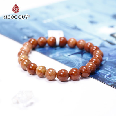 Vòng tay trơn đá san hô hóa thạch mệnh hỏa, thổ - Ngọc Quý Gemstones