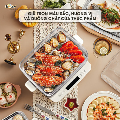 Nồi hấp điện BEAR 3 tầng 12L công suất 800W (EFS-4H27E / DZG-CA2G2)