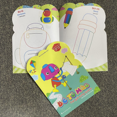 Sách Tô Màu - Bé tô màu nhà trẻ song ngữ việt anh - (Dành cho trẻ mầm non) - Bộ 8 quyển