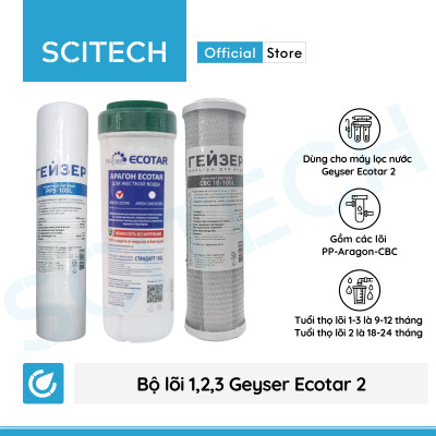 Máy lọc nước Nano Geyser Ecotar 2 kèm bộ đơn lọc thô 10 inch by Scitech - Hàng chính hãng