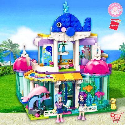 Đồ chơi lắp ráp xếp hình Qman 2012 - Thuỷ cung cá voi xanh (327 mảnh ghép) - Dành cho bé gái từ 6 tuổi