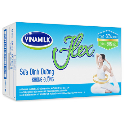 Thùng 12 Hộp Sữa tiệt trùng Flex không đường 1L