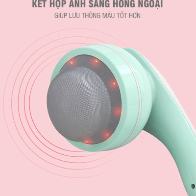 Máy massage cầm tay 4 đầu Puli PL-664AC4 - 5 kiểu rung 6 cường độ mát xa. Giảm đau nhức toàn thân