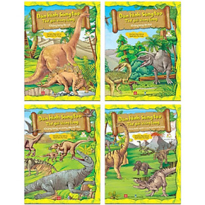 Combo Gồm 4 Cuốn: Dán Hình Sáng Tạo - Thế Giới Khủng Long