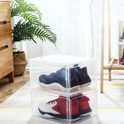 COMBO 2 HỘP ĐỰNG GIÀY CAO CẤP SNEAKER THỂ THAO NHỰA CỨNG NẮP TRONG SUỐT TÍCH HỢP NAM CHÂM HÍT (MÀU ĐEN/ MÀU TRẮNG TRONG)