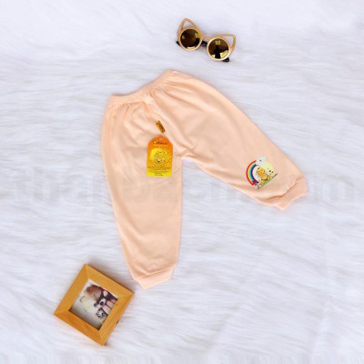 Bộ cotton màu dài cài nút vai BABIBOO - BBC33