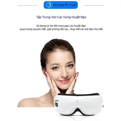 Máy Massage Mắt GDV Kết Hợp Chế Độ Rung Kết Nối Bluetooth, Làm Giảm Căng Thẳng Mệt Mỏi Và Lưu Thông Máu Cho Mắt - Hàng Chính Hãng