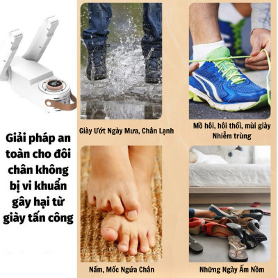 Máy Sấy Và Khử Trùng Giày có hẹn giờ Cao Cấp Làm Khô Siêu Nhanh - Loại Bỏ Khử Mùi Hôi Và Vi Khuẩn, Kiểu Dáng Nhỏ Gọn, Dễ Sử Dụng Máy Sấy Giày Dép Tất Găng Tay Mũ Bảo Hiểm Khử Khuẩn Bằng Tia UV An Toàn Tiện Dụng Thông Minh
