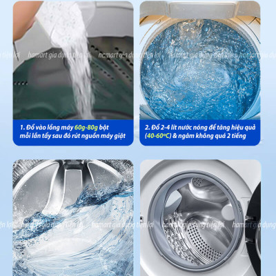 Hộp 260g Bột Tẩy Lồng Máy Giặt Hamart Vệ Sinh Sạch Diệt Nấm Mốc Vi Khuẩn Đa Năng Chất Lượng Cao