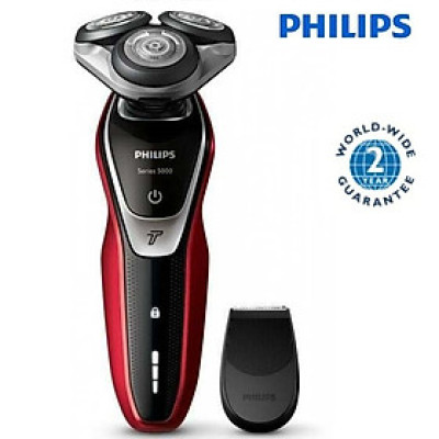 Máy cạo râu khô và ướt 2 trong 1 series 5000 cao cấp Philips S5390/12, điện áp sạc AC100 V-240V 50/60 Hz, tích hợp sạc nhanh, đầu tỉa mai tiện lợi - Hàng chính hãng