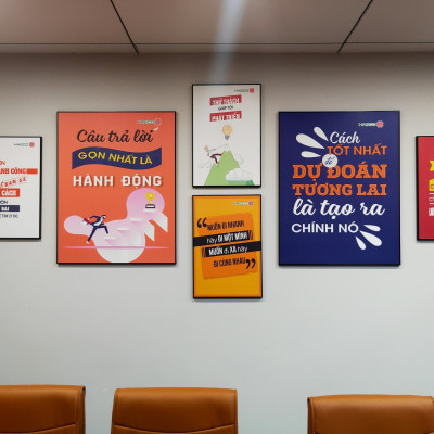 Tranh động lực trang trí phòng làm việc - Làm không chơi đánh rơi tuổi trẻ - DL325