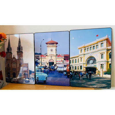  (ẢNH CHỤP THẬT)Tranh treo tường cảnh sài gòn trang trí quán ăn, nhà hàng, khách sạn kèm đinh treo 97