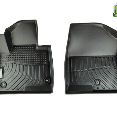 Thảm lót sàn xe ô tô Hyundai Santafe 2013-2018 ( 3 hàng ghế) Nhãn hiệu Macsim chất liệu nhựa TPE cao cấp màu đen