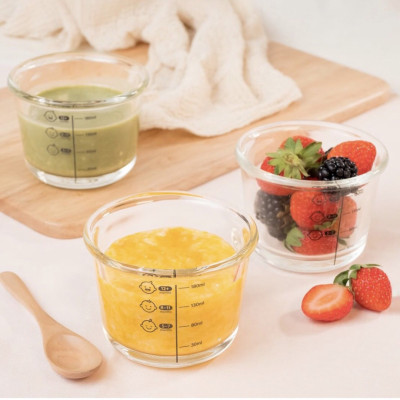 Hộp đựng thức ăn cho bé Lock&Lock có vạch chia 230ml x 3 hộp LLG508S3 - Tặng Kèm Ống Hút Inox Và Cọ Rửa Ống Hút