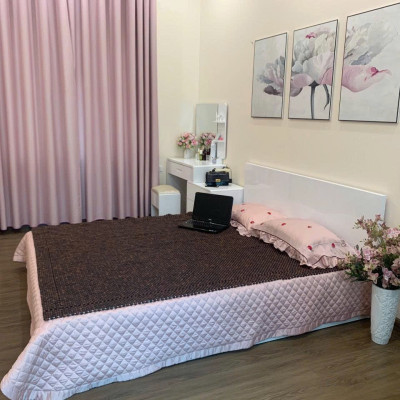 Chiếu Hạt Gỗ Trắc Mộc Cao Cấp - Kích Thước 1,5mx1,9m hạt 1.2cm ( video , hình thật )