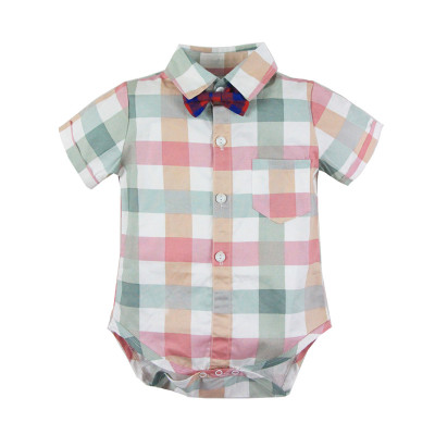 Bộ quần áo sơ sinh bé trai cao cấp, phong cách công tử, sơ mi cộc tay & quần dây đeo, áo cotton mịn mát, quần vải thô dày dặn | MB11