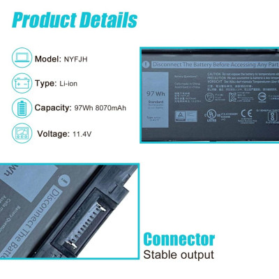 Pin Tương Thích Cho Laptop Dell Precision 7530 7540 Nyfjh 97Whr - Hàng Nhập Khẩu New Seal TEEMO PC TEBAT1453