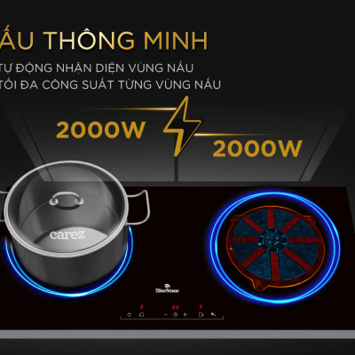 Bếp âm từ đôi BlueStone ICB-6821 (4000W) - Hàng chính hãng