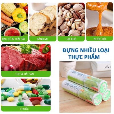 Combo 6 cuộn TÚI ĐỰNG THỰC PHẨM tự phân hủy sinh học 1,8kg ( 3 kích thước tiện lợi)