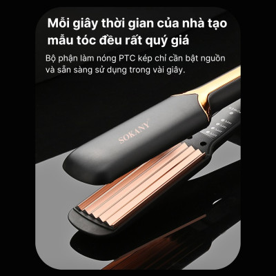 Máy dập phồng chân tóc SOKANY SK1906 dập xù, bấm xù, bấm mè tạo kiểu chuyên nghiệp với 4 mức nhiệt - HÀNG CHÍNH HÃNG