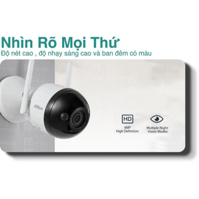Camera Wifi DAHUA DH-F4C-PV 4M Chống Nước, Có Màu Ban Đêm, Đàm Thoại Hai Chiều và Có Cảnh Báo Chuyển Động - Hàng chính hãng