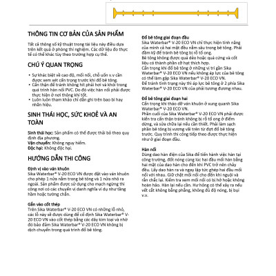 Băng cảng nước chống thấm gốc PVC - Sika Waterbar V20 Eco VN (cuộn 20m)