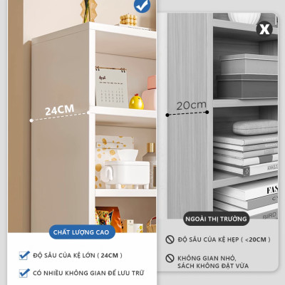Kệ sách 3 4 5 tầng đa năng decor phòng cực xinh theo phong cách Hàn thương hiệu IGA - GA30