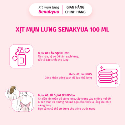 Xịt mụn lưng Senakyua Kobayashi Nhật Bản 100ml- Giảm mụn, thâm, dưỡng ẩm cho lưng, body
