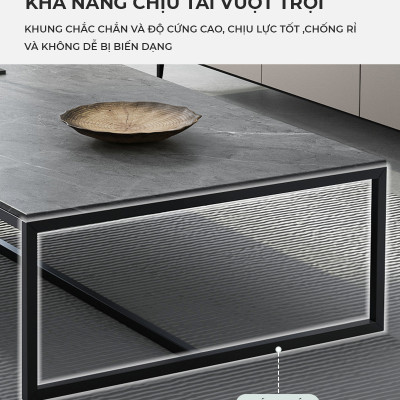 Bàn trà sofa phủ melamin vân đá sang trọng thương hiệu IGA - GM150