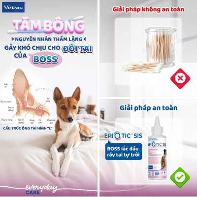 Dung dịch vệ sinh tai chó Epiotic (Virbac, Úc, mẫu mới)