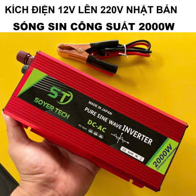 Kích Điện Inverter Cao Cấp Nhật Bản – 12V Lên 220V, Công Suất 2000W, An Toàn Tiết Kiệm