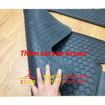 Thảm Lót Sàn Cao Su Xe Hyundai Accent 2018- 2021, 2022- Sàn Cao Su Đúc Accent Ko Mùi Mẫu Nissin chữ trắng