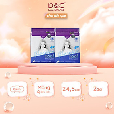 Combo 2 Băng vệ sinh thảo dược Glamiss Cool ban ngày 24cm siêu mát siêu khô thoáng